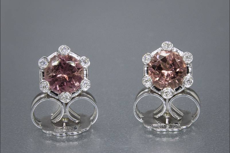 Pendientes rubíes y diamantes