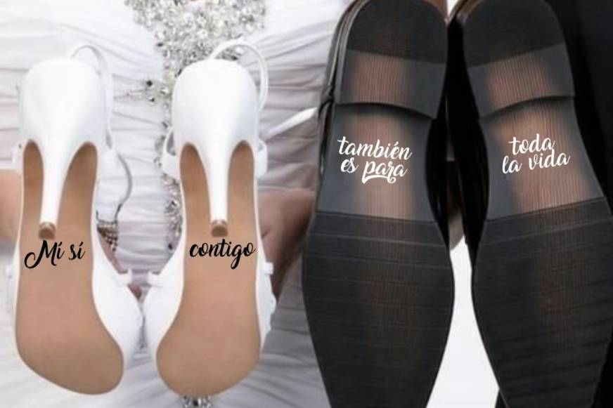 Pegatinas zapatos de novios