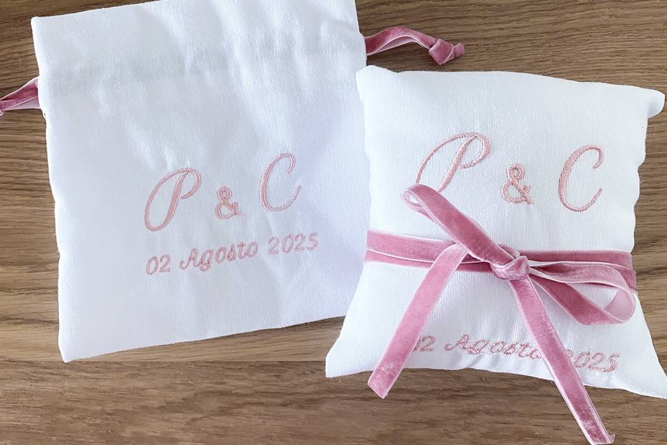 Saquito arras+cojin portaalian