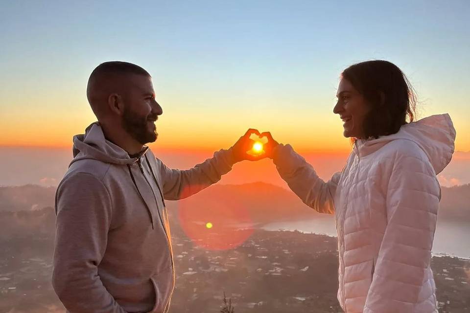 Miriam y Fran, monte Batur