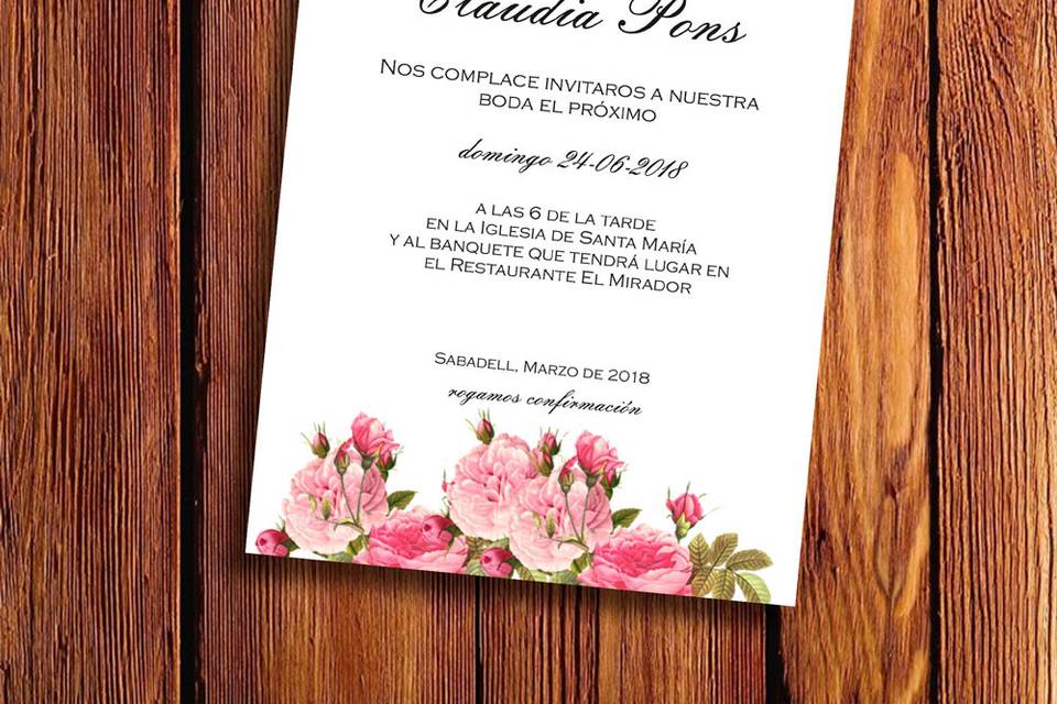 Invitación de boda original