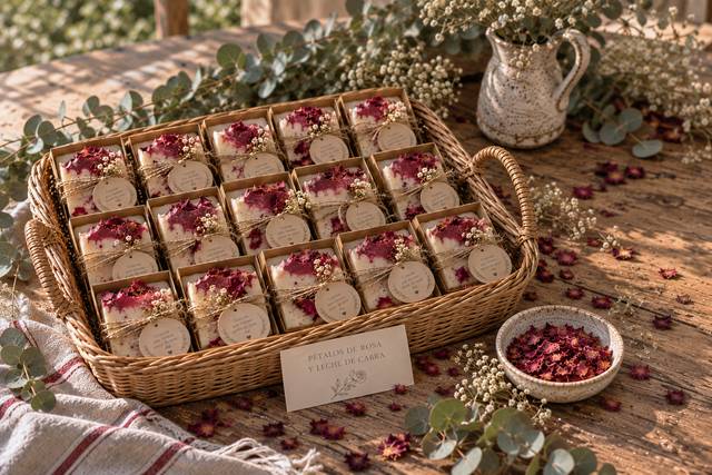 Cesta Jabones Rosa y Leche Cab