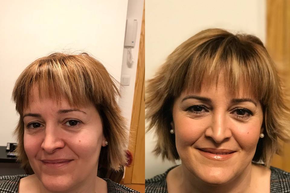 Maquillaje antes y después