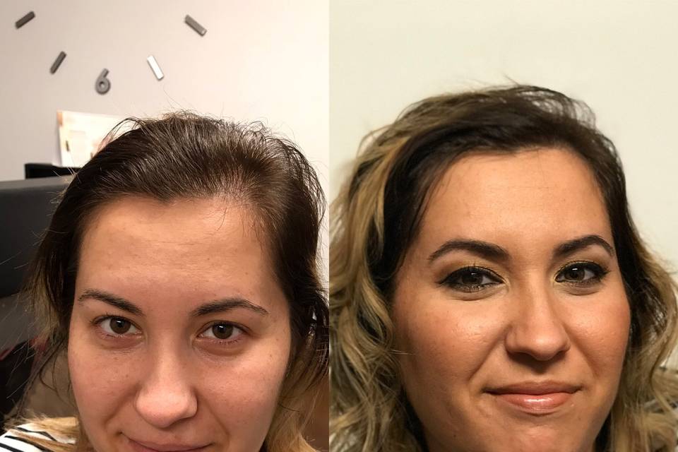 Maquillaje antes y después