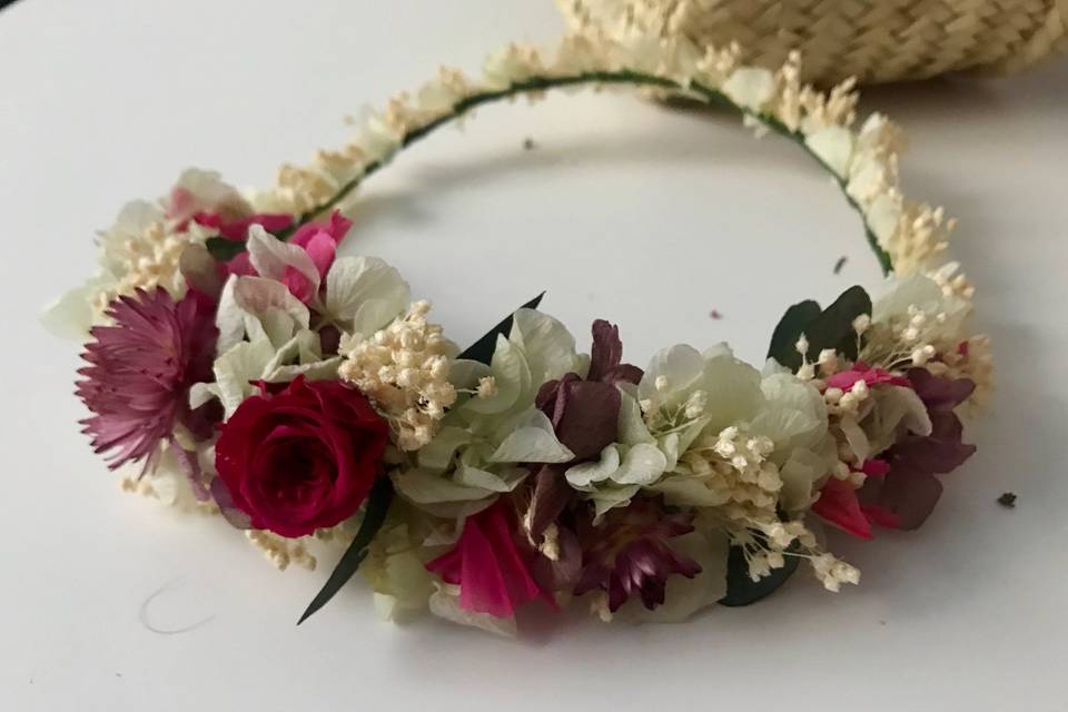 Corona de novia flor preservada