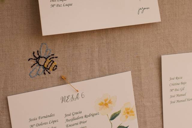 Seating plan meseros flores en