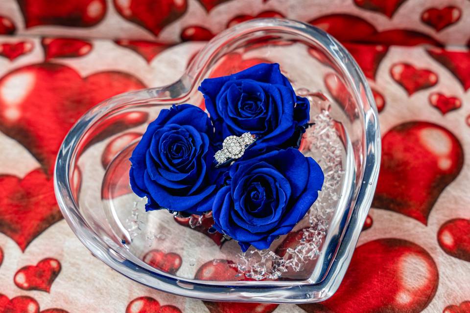 Corazón Rosas Anillo