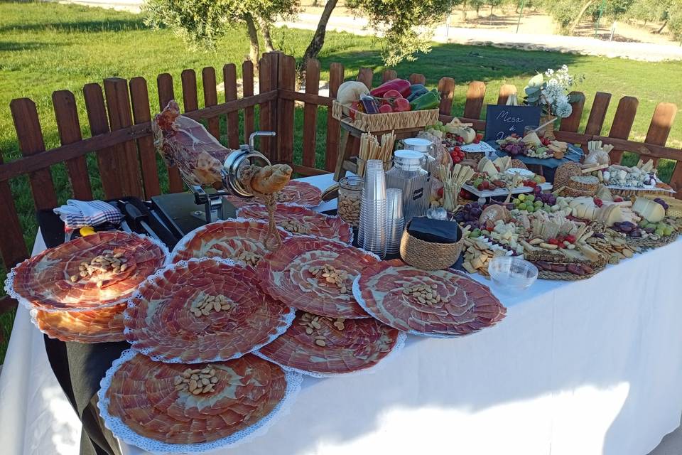 Mesa de queso y jamon