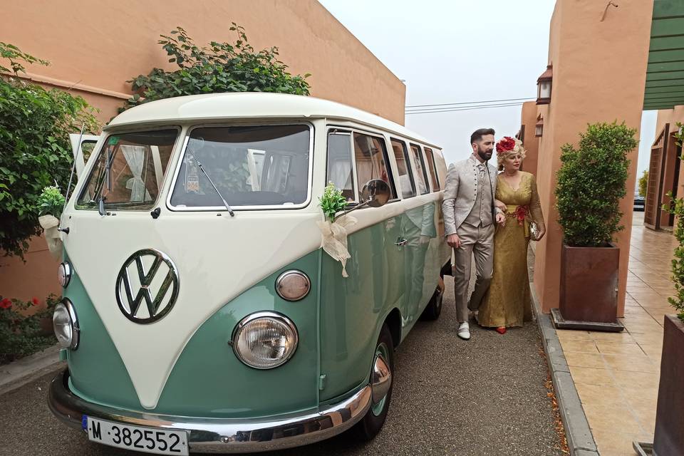 Boda VW T1 verde agua