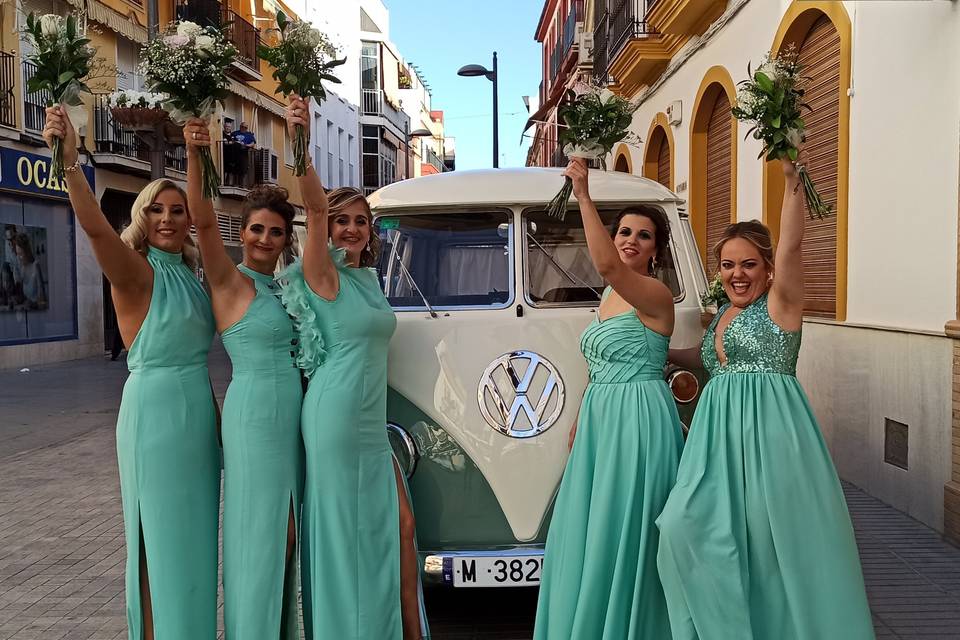 Boda Volkswagen T1 verde agua