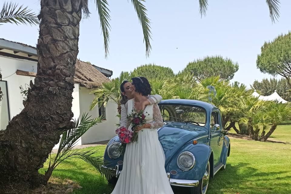 Boda Volkswagen escarabajo azul