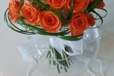 Bouquet rosas naranjas