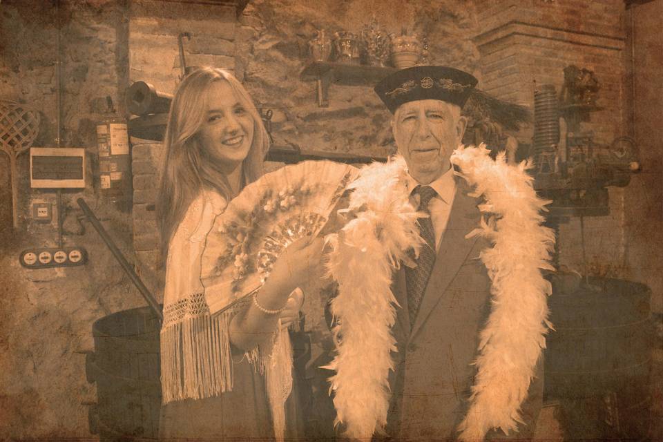 Foto de los invitados en sepia