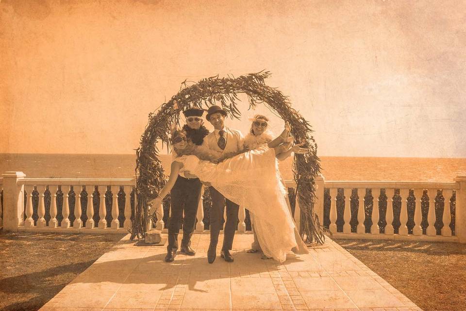 Foto de familia en sepia