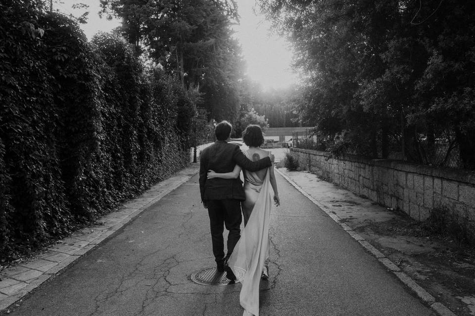 Boda en blanco y negro