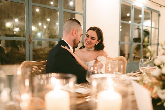 Banquete boda novios