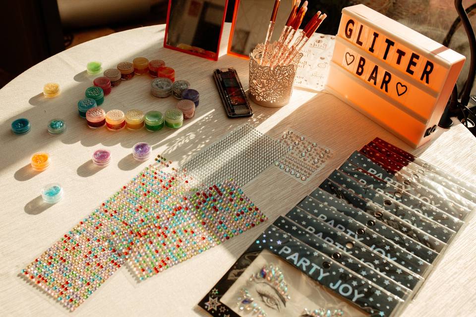 Glitter bar boda