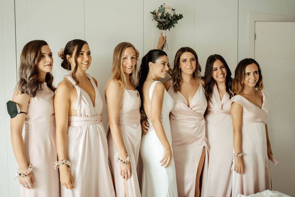 Amigas casa novia boda