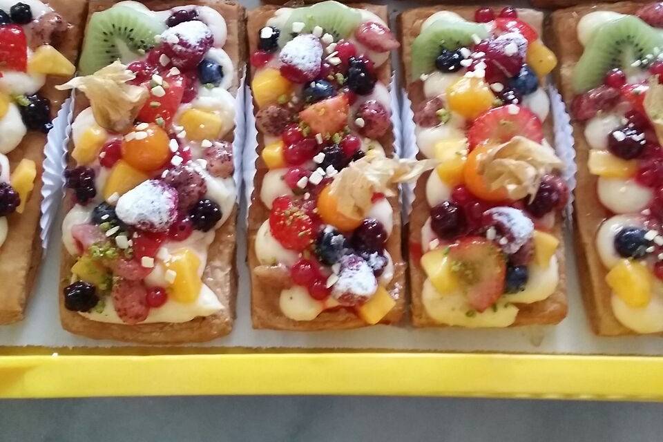 Postre bandas de fruta natural