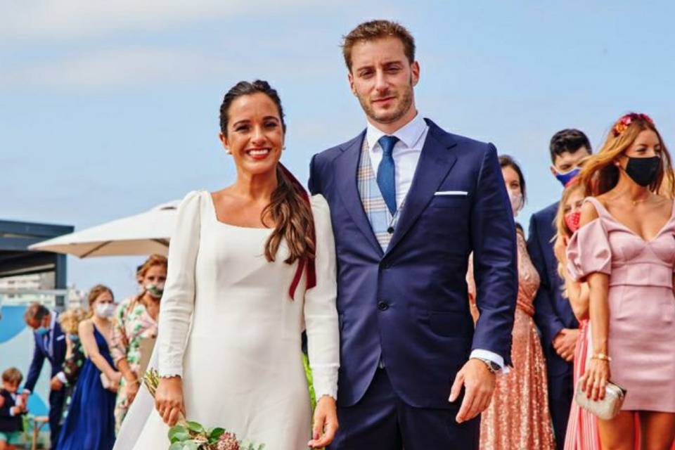 Novios en la terraza