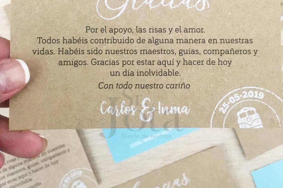 Tarjeta agradecimiento