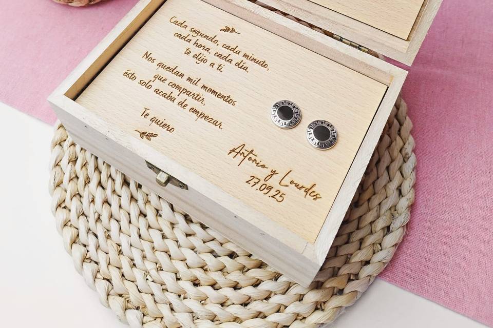 Caja de madera gemelos