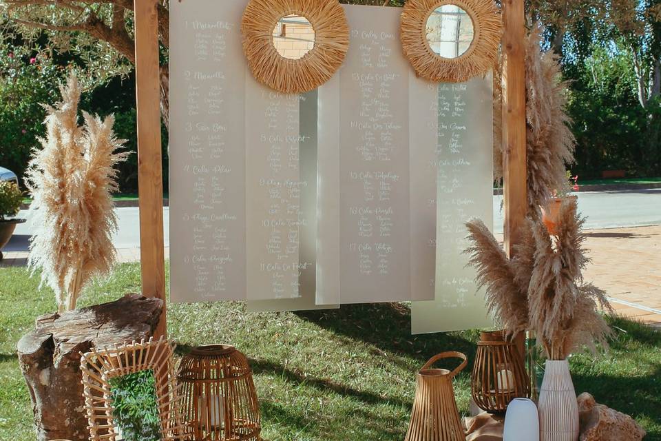 Seating plan boho