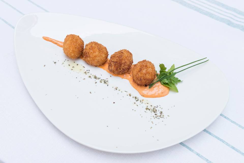 Albondigas crujientes de gamba