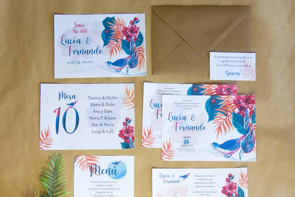 Set papelería floral