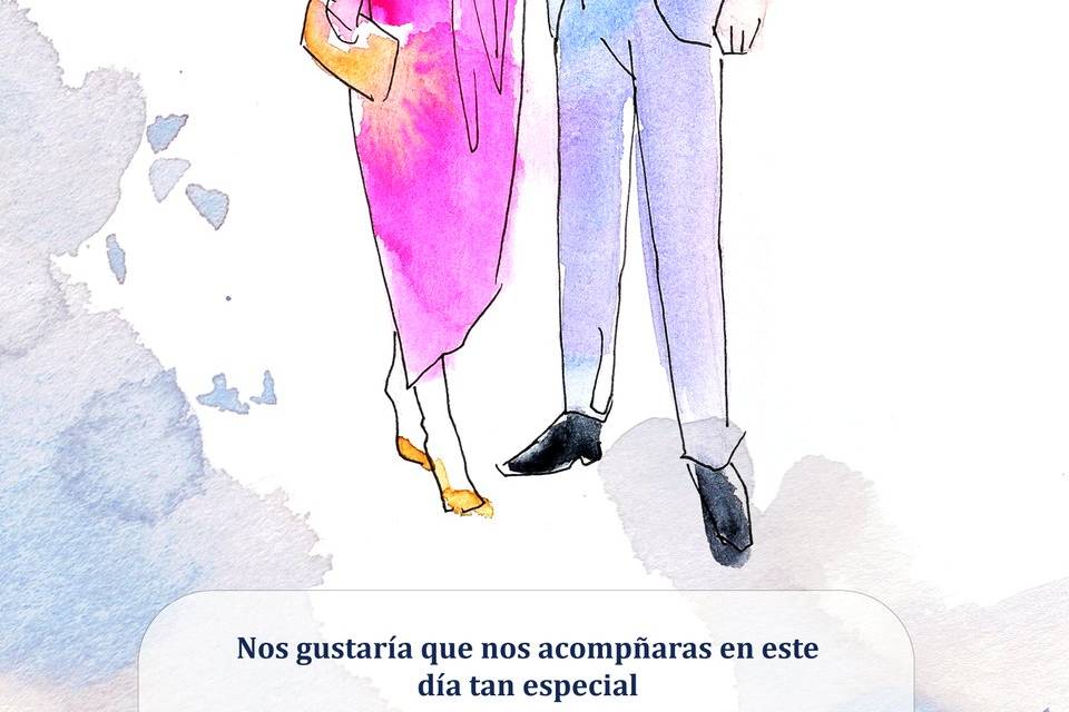 Invitación estilo acuarela