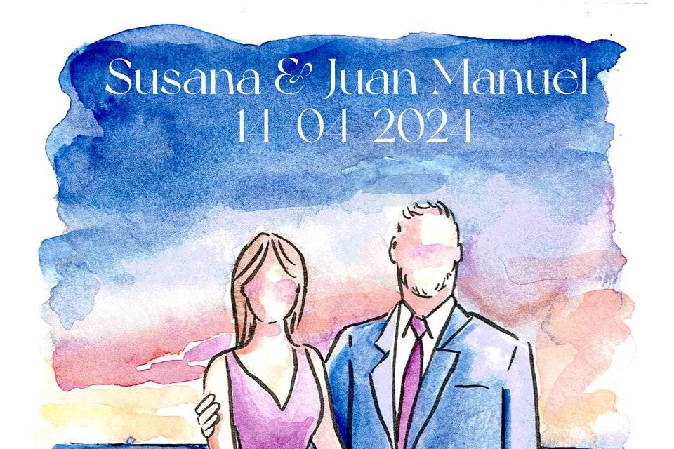 Invitación estilo acuarela