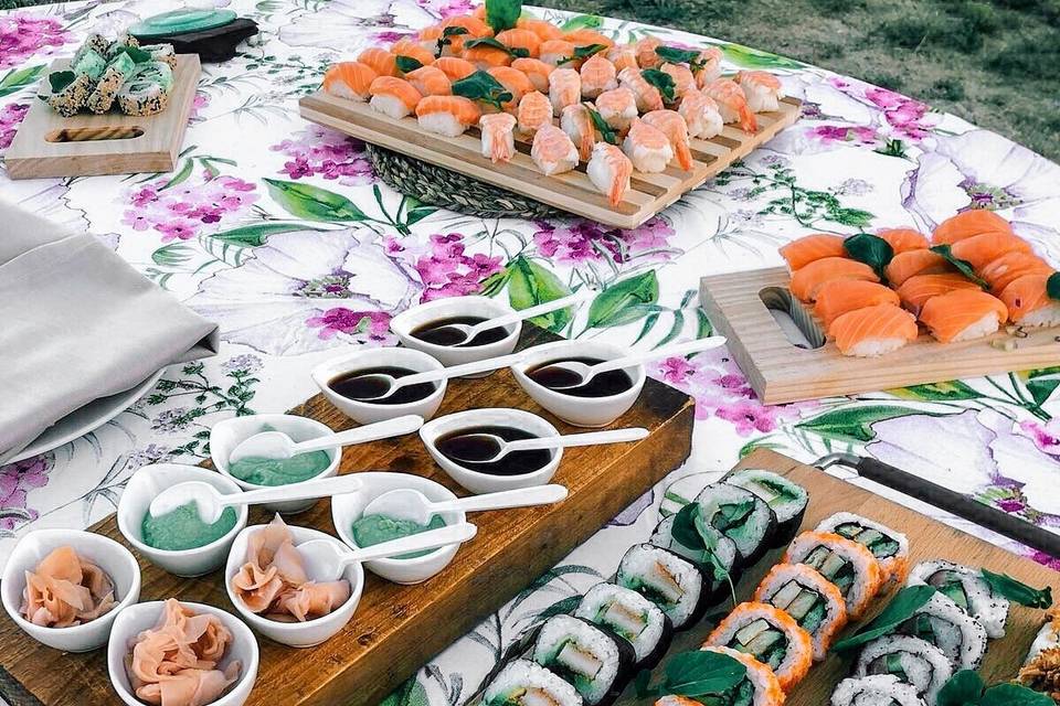 Presentación de sushi