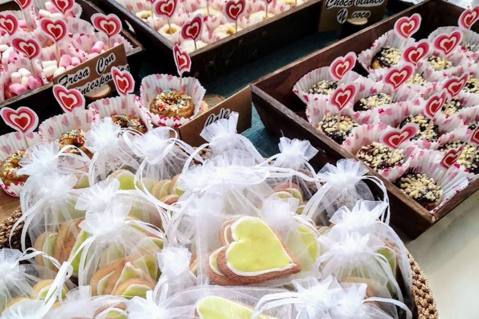 Mini donut y galletas decorada