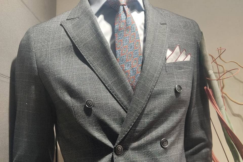 Traje cruzado cuadros