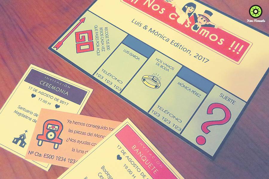 Invitación tipo Monopoly