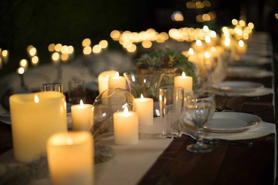 Cena a la luz de la vela