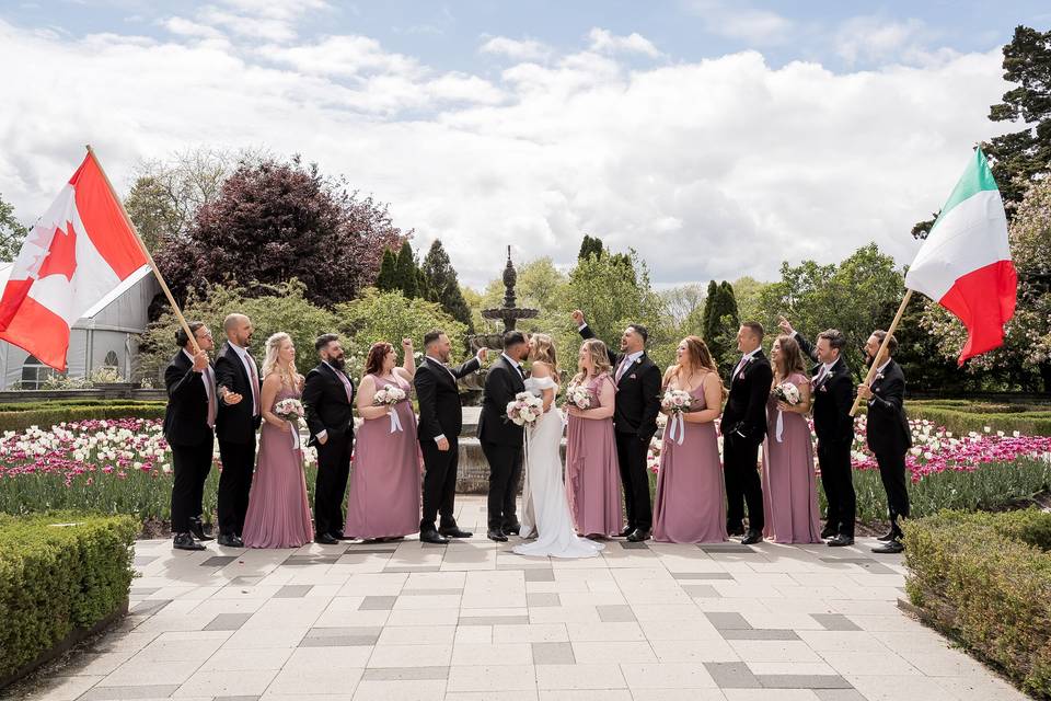La novia con sus damas de honor