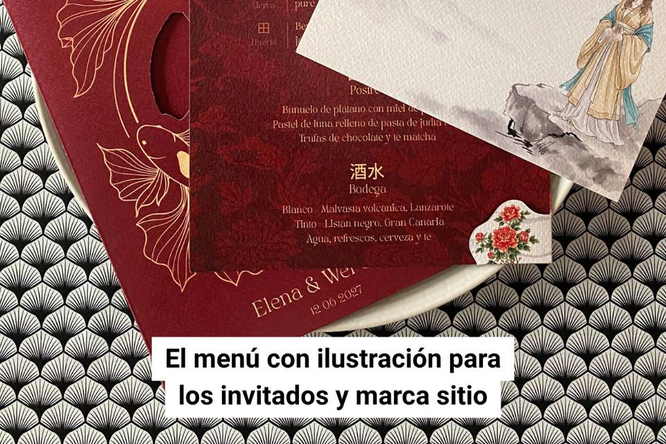 Detalle de invitada ilustrada