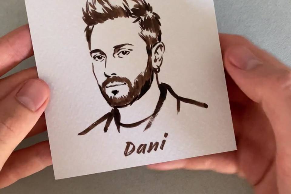 Retrato de invitado en tinta