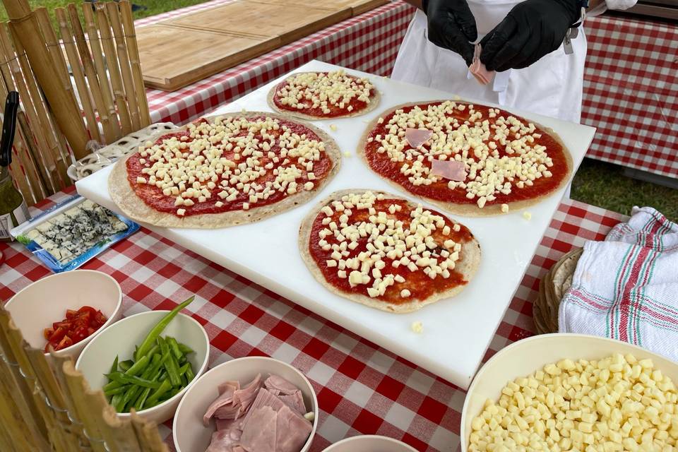 Preparación de pizzas