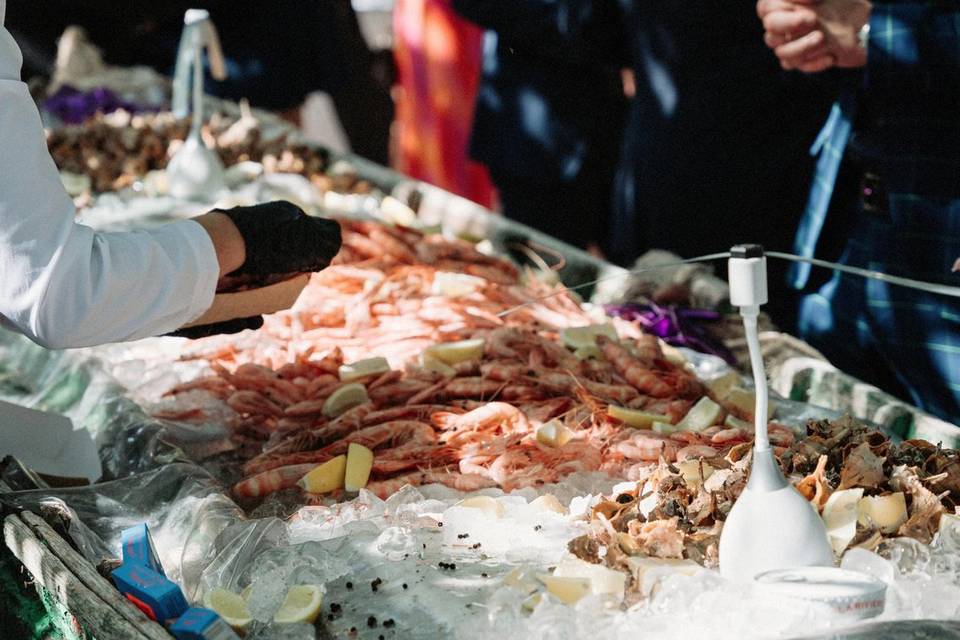 Mesa temática mariscos