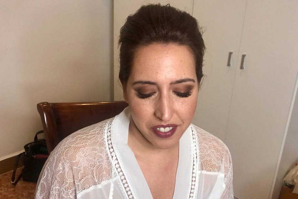 Maquillaje en tonos bronce