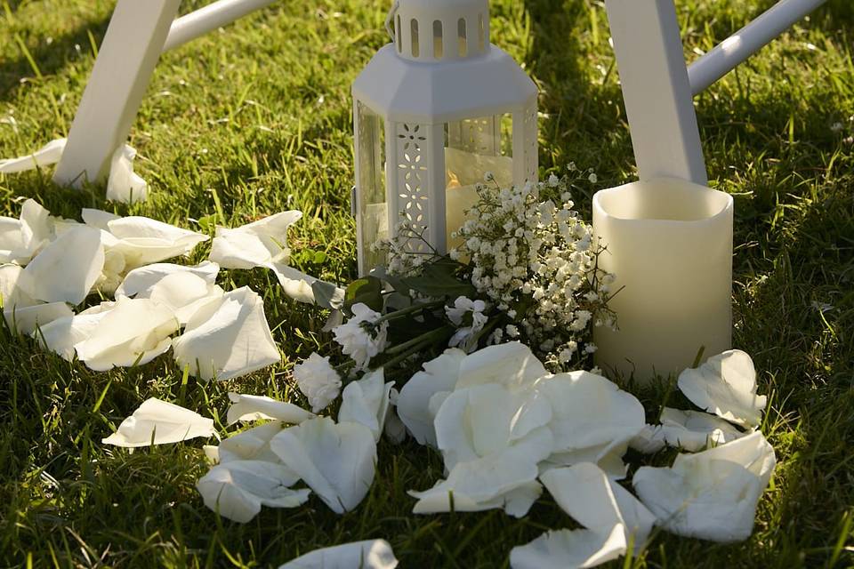 Velas y flores