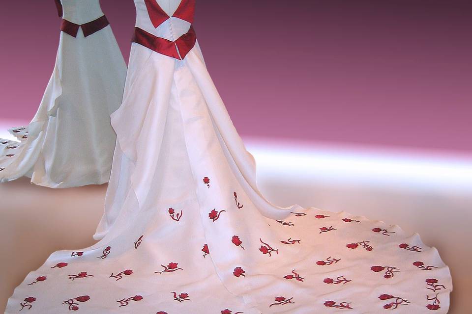 Vestido de novia en organza