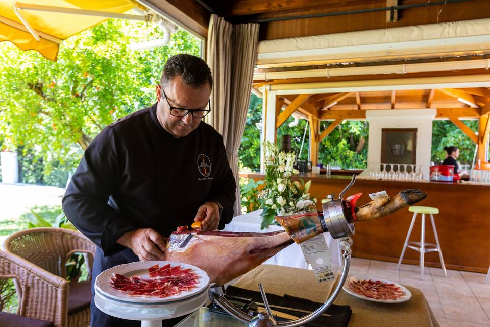 Corte de jamón ibérico