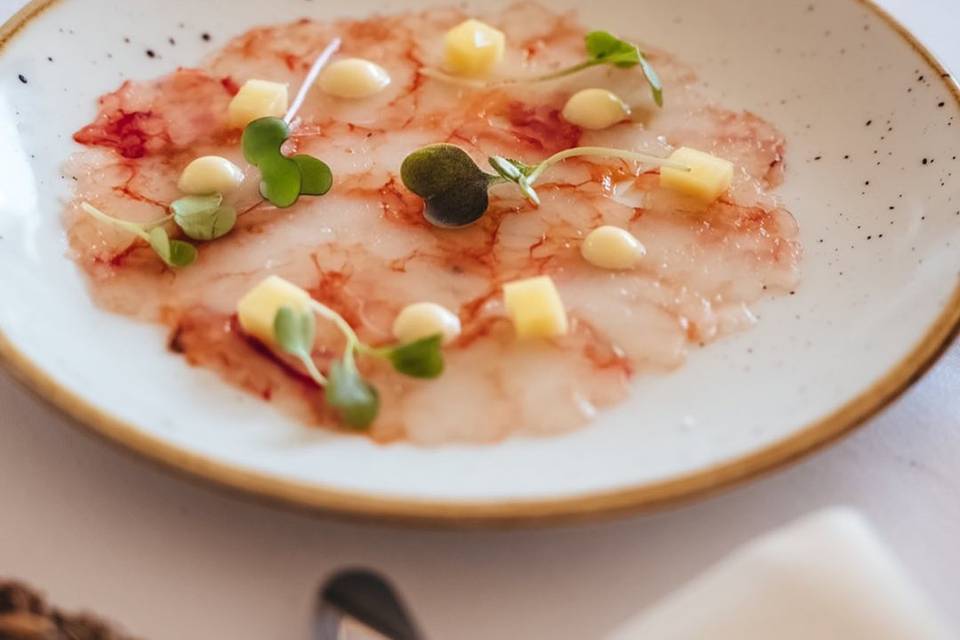 Carpaccio de gamba de Palamós