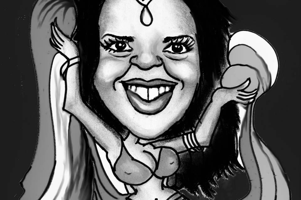 Caricatura blanco y negro