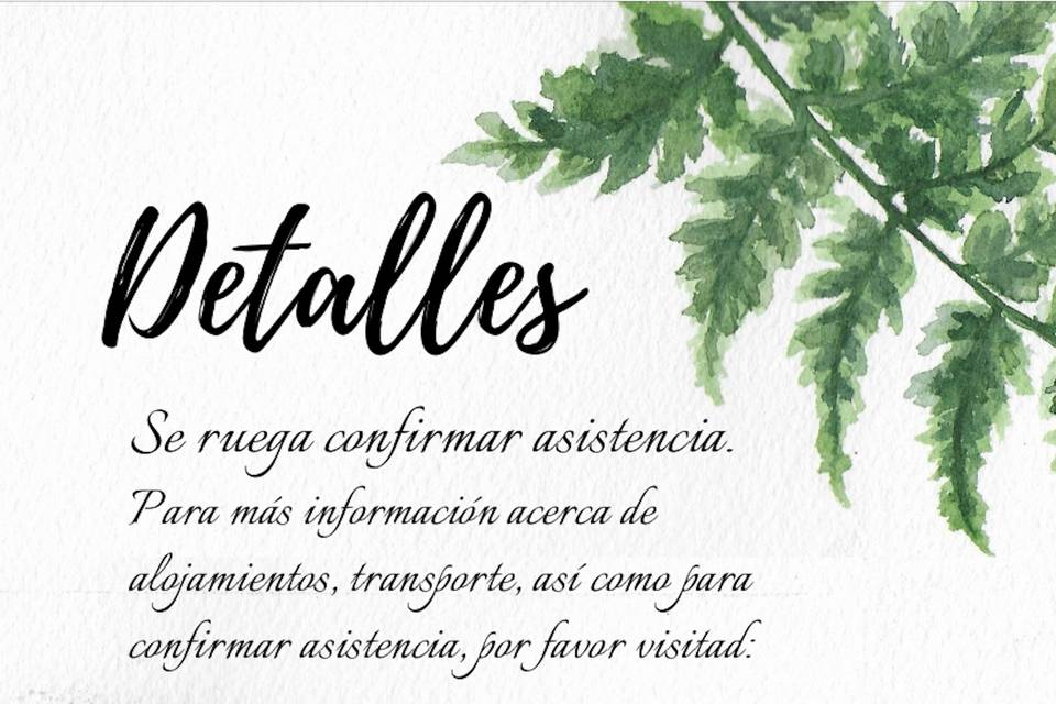 Detalles de invitación de boda