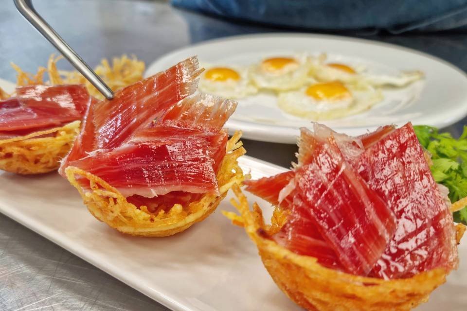 Cestillo de patata y jamón