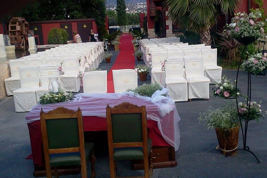 Mesa de boda civil